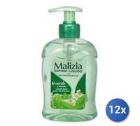 12x Paquete Malizia 300 Ml Jabón Líquido 1 Pz Antibacteriano De Té Verde