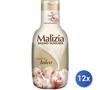 12x Paquete Malizia Baño 1000 Ml. Talco