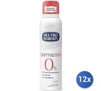 12x Paquete Roberts Desodorante Spray 150 Ml. Derma Zero