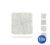 12X Platos H&H Cuadrado Atlas En Stoneware Cm 21X21