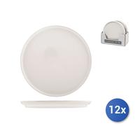 12x Platos Pisos En Gres Estocolmo, Blanco, 28Cm