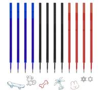 12x Recambios Boligrafos Borrables,Compatibles con Legami, Punta de 0,7mm,Altura 13cm,Bolígrafo roller borrable,Tinta termosensible,Recambio reemplazable