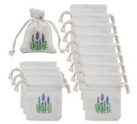 12x Saquitos de Lavanda Vacíos de Algodón Natural, Bolsitas de Tela 10x8cm con Cordón para Armarios y Cajones, Ambientador Armario Ropa Antipolillas Ideal para Flores Secas, Regalos y Joyas