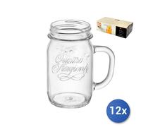 12x Vasos 4 Estaciones Con Asa Transparente Cl 41,5 Sin Cápsulas Bormioli Rocco