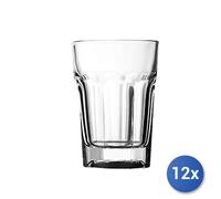 12X Vasos De Vidrio Modelo Casablanca, 36Cl, Transparente, Bajo