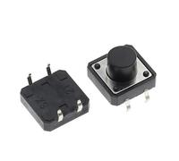 12x12mm 4 pines altura 4,3/5/6/7/10/12/15mm DIP plástico PCB interruptor de botón táctil momentáneo 12 * 12 * 4,3mm 10 Uds(12x12x18mm)