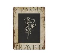 12x16 pulgadas L'amour Triomphe, fondo negro, elegante, decoración de pared