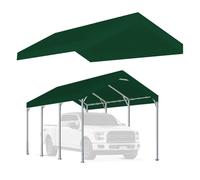 12'x20' Upgraded Carport Replacement Top Canopy Cover for Car Garage Shelter Tent Party Tent with Ball Bungees White (Only Top Cover Frame is not Incl