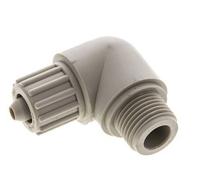12x6mm & G1/2'' Accesorio de compresión codo PP con rosca macho 10 bar PVC y PA