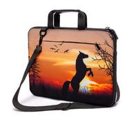 13" - 13,3” pulgadas Maletín para Computadora Portátil de Funda Protectora Bolsa de Neopreno Resistente al Agua Portátil de Bolsillo Tableta Maletín Multicolor (15" Canvas, Horse Shadow Canvas)