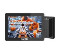 13.3 inch Embedded Industrial Panel PC, 10 Point Capacitive 1920*1080 Touch Screen, VESA Bracket, IP65 Computer for Automation, HDMI, 2xLAN, 4xUSB, 2xRS485, 4xRS232 (J6412,No RAM & Storage & System)