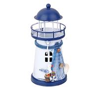13.5cm Adorno de Hogar Modelo Faro Pintado a Mano Hierro Soporte de Vela Decoración Náutica # 1