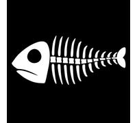 13.6 cm x 5.8 cm Pegatina de Vinilo con Tema de Esqueleto de Pez para Automóvil, Motocicleta, Bicicleta, Portátil, Refrigerador, Teléfono Móvil, Casco, Pegatinas Decorativas