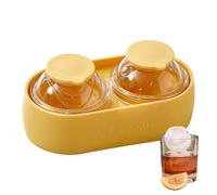 - 13,6 x 7,3 cm Ball Maker | Planet-Shaped Food-Grade Silicone Mould With Lids, 5 cm Round Cubes For whiskey, Cocktails And Coffee, Reutilizable Kitchen Bar Tool For Parties