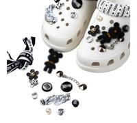 13 adornos de correa en blanco y negro para zapatos, adornos de animales pequeños para zapatos, adornos DIY para zapatos, adornos para zapatos de dama