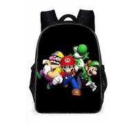 (13) Anime Super Mario Luigi Peach Bowser Koopa Yoshi Cosplay Disfraz Mochila Computadora Mochila Escolar