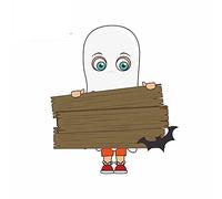 13 cm x 11,1 cm para Take The Ghost of The Wooden Sign Anime Car Stickers