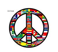 13 cm x 13 cm Car Styling World Peace Sign Symbol Decal Car Sticker Glass Love Flags