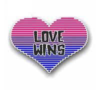 13 cm x 9,5 cm Lgbt corazón con bisexual orgullo amor gana motivo vinilo coche pegatina