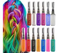 13 Colores Tizas para Colorear Lavable, Peine de Tiza Tinte de Pelo Temporal, Pintura para Hair Chalk for Cabello Regalos de Cumpleaños, para Carnaval, Fiesta y Cosplay