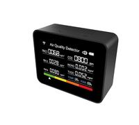 13 en 1 Tuya Intelligent Air Quality Monitor Interior, Detector de CO2 portátil, admite la función de Alarma de Control de Aplicaciones remotas con probador de Calidad del Aire (Negro)