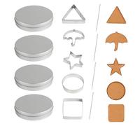 13 herramientas coreanas para hacer dulces de azúcar, cortadores de galletas de acero inoxidable, moldes para pasteles, moldes para pasteles, paraguas triangular, corazón, estrella, juego de cuadrados
