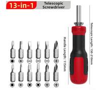 13-in-1 Ratchet Screwdriver Set para crv Bits Compact 13-in-1 | Chrome-vanadium Steel, Ergonomic Non-slip Handle, Ratchet Mechanism, Compact Storage, para ideal For DIY, Bike, PC Repairs