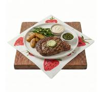 13 Inch Paper Luncheon Napkins, 20 Strawberry Design Printed Napkins - 3-Ply, Textured Edges, White Paper Decorated Napkins, Soft And Strong, For Parties Or Catering Events - Restaurantware