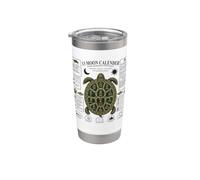 13 Moon Turtle Lunar Calendario Naturaleza Diseño Shell Vaso térmico de acero inoxidable de doble pared