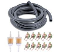 13 Pcs Filtro Gasolina Moto Kit: 2 Pcs 6 mm/8 mm Filtro de Gasolina 1 x 2m Filtro de Combustible en Línea para Motocicleta 10 Abrazaderas de Manguera de Gasolina para Coche Moto