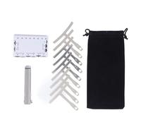 13 PCS Guitar Guitar Luthier Tool Tool, kit de configuración de guitarra de calibre plegable con 9 calibrador de radio subestimador, regla de acción de cuerda, calibre Feeler