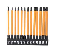 13 Pcs Star Screwdriver Bit Set, S2 Alloy Steel Star Bits, T5 - T40 Magnetic Hex Shank Bits with Storage Rack, for Furniture Assembly Automotive Repair Construction Work