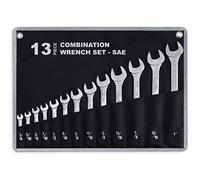 13-Piece Complete SAE Combination Wrench Set in Roll-up Pouch, No Skipped Inch Sizes from 1/4” to 1” | Best Value Wrench Set, Ideal for General Household, Garage, Workshop, Auto Repairs, Emergency