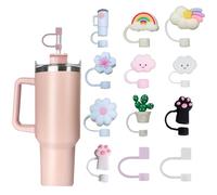 13 Piezas Cubiertas de Pajitas para Stanley Cup, 10mm a Prueba de Polvo Cubierta de Paja, Reutilizables para Stanley 30&40 Oz Tumbler Accessories (Multicolor)