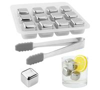13 Piezas Cubitos Hielo Reutilizable Acero Inoxidable 304 Con Pinzas Y Caja De Embalaje,congelación Para Vino,vodka,whisky,cerveza O Zumos De Bebidas