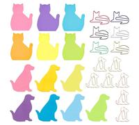 13 Piezas De 390 Notas Para Perros Y Gatos, 13 Piezas De Clips De Animales, Lindas Etiquetas De Animales, Etiquetas Para Bloc De Notas, Etiquetas Para Marcar