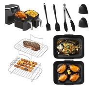 13 piezas de Accesorios freidora de aire caliente para Ninja Foodi AF300EU AF400EU AF500EU COSORI 7.6L-9.5L Y otras freidoras de aire de doble zona, Air fryer accesorios