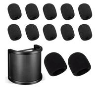 13 piezas de espuma de protección pop para el micrófono, negro pop protección micrófono auriculares espuma protección protección micrófono pop para Blue Yeti, Yeti Pro condensador