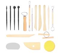 13 piezas de herramientas de arcilla, más 4 piezas de herramientas de presión, juego de herramientas de tallado de cerámica, adecuado para escultura de cerámica de cerámica, tallado