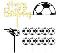 13 Piezas De Inserciones De Cumpleaños De Fútbol, Decoraciones De Pasteles De Fútbol, Adornos De Pasteles De Fútbol, Suministros Para Pasteles