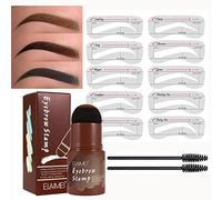 13 Piezas Kit Moldeador Plantilla de Cejas, Kit Lapiz Cejas, Impermeable Lápiz de Cejas con 10 Estilos Plantilla Cejas 2 Ceja Cepilloy, Reutilizable Eyebrow Pencil (negro)