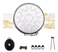 13 Pulgadas Tambor de Lengua de Acero-15 Notas Clave C Instrumento de percusión - Handpan Drum con Bolsa de Tansporte, Baquetas, Púas de Dedo,I