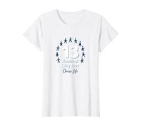 13 Razones por Las Que no: Mensaje Inspirador para Elegir la Vida Camiseta, Mujer, Blanco, L