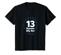 13 Razones por Las Que no: Mensaje Inspirador para Elegir la Vida Camiseta, Niños, Negro, 10 años