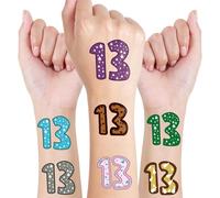 13 Tatuajes 50 Hojas Tatuajes Temporales Niños y Adultos, Música Pop Estilo Numeros, Decoracion Cumpleaños Fiesta para Fans, Calcamonias Tatuajes para Niños y Niñas, Regalos Niña 3 4 5 6 7 8 9 10 Años