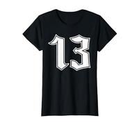 13 Trece Arte Oscuro Oculto Grunge Gótico Estética Camiseta, Mujer, Negro, L