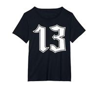 13 Trece Arte Oscuro Oculto Grunge Gótico Estética Camiseta, Mujer Tallas Grandes, Negro, 3XL Grande