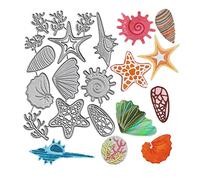 13 troqueles de metal con diseño de animales del océano, concha de algas de coral y estrella de mar, plantillas para manualidades, plantillas para manualidades, álbumes de recortes, papel decorativo