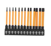 13 Uds 75mm Star Bits S2 aleación de acero 1/4 pulgadas vástago hexagonal Juego de puntas de destornillador T5 T6 T7 T8 T9 T10 T15 T20 T25 T27 T30 T35 T40