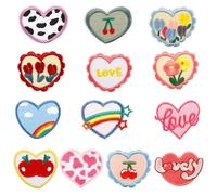 13 Uds Parches Para Ropa Corazón Lindo: Parches Ropa Termoadhesivos, Parche Termoadhesivo, Pegatina Para Termo, Parches Bordados para Ropa, Mochila y Accesorios